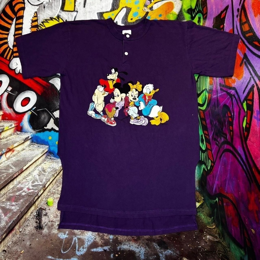 Vintage Disney character graphic henley sleep shirt